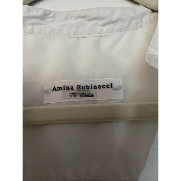 Amina Rubinacci White Silk Blend Sleeveless Blouse Size L - Picture 4 of 6